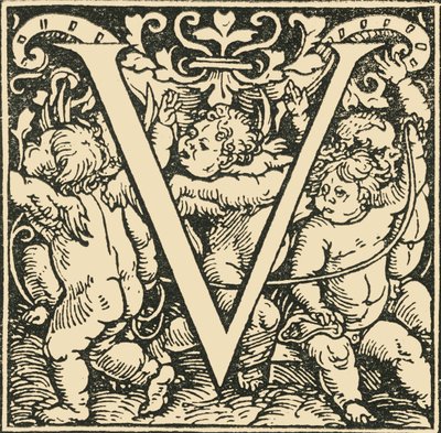 V - Hans Weiditzin aakkoset, c1520-1521, 1908. tekijältä Hans Weiditz