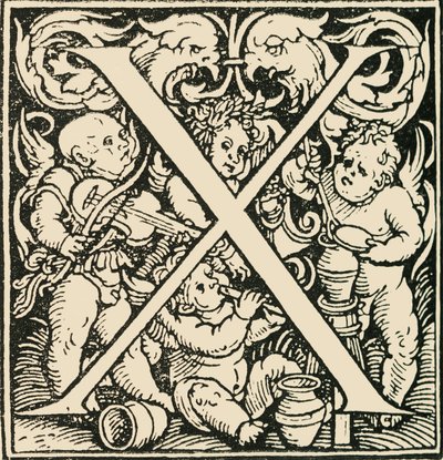 X - Hans Weiditzin aakkoset, c1520-1521, 1908. tekijältä Hans Weiditz