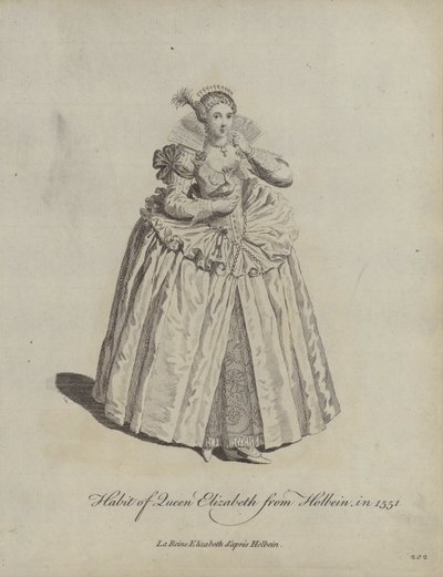 Holbeinin kuningatar Elisabetin tapa vuonna 1551 tekijältä Hans after Holbein the Younger