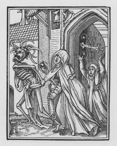 Holbeinin kuolematanssi: Abbess tekijältä Hans after Holbein the Younger