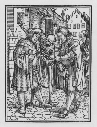 Holbeinin Kuolematanssi: Asianomistaja tekijältä Hans after Holbein the Younger