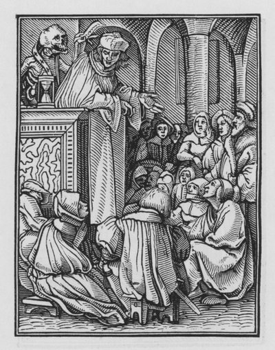 Holbeinin Kuolematanssi: Saarnaaja tekijältä Hans after Holbein the Younger
