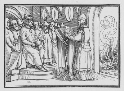 Josia tuhoaa epäjumalanpalveluksen, 2 Kings XXIII, 2 tekijältä Hans after Holbein the Younger