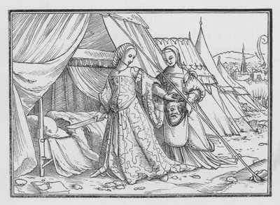 Judith katkaisee Holofernesin pään, Judith XIII, 8 tekijältä Hans after Holbein the Younger