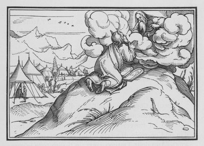 Mooses nousee jälleen vuorelle, Exodus XXXIV, 1 tekijältä Hans after Holbein the Younger