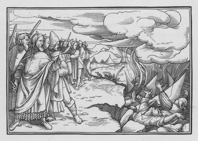 Korahin, Daatanin ja Abiramin kapina, 4. numerot XVI, 33 tekijältä Hans after Holbein the Younger