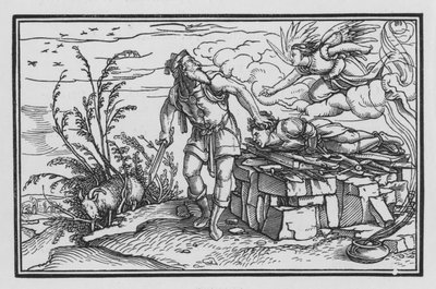 Aabrahamin uskon oikeudenkäynti, Genesis XXII, 10 tekijältä Hans after Holbein the Younger
