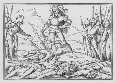 Joshua lyönyt kolmekymmentä ja yksi kuningasta, Joosua XII, 7 tekijältä Hans after Holbein the Younger