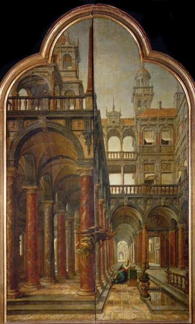 Annunciation tekijältä Hans or Jan Vredeman de Vries