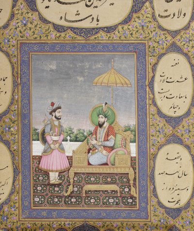 Mughal-dynastian sukututkimusalbumi, 1855 (läpinäkymätön wc ja kulta paperilla) tekijältä Haqim Ahasan Ullah Khan