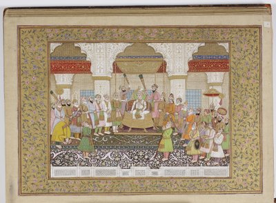 Mughal-dynastian sukututkimusalbumi, 1855 (läpinäkymätön wc ja kulta paperilla) tekijältä Haqim Ahasan Ullah Khan