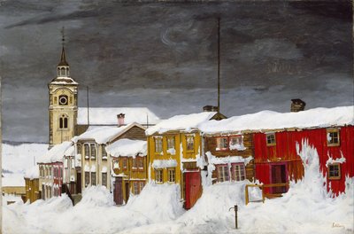 Rørosin katu talvella tekijältä Harald Sohlberg