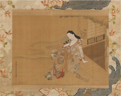 Courtesaani nauttimassa viileästä kesäillasta, 1741. tekijältä Haritsu Ogawa