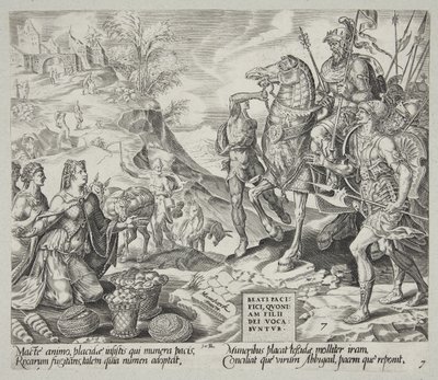 Feliços els pacificadors. Abigail calmant Davidfinnish tekijältä Harmen Jansz. Muller