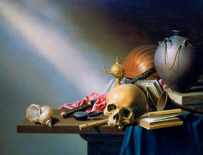 Allegoria ihmiselämän turhuuksista, n. 1640 tekijältä Harmen van Steenwyck