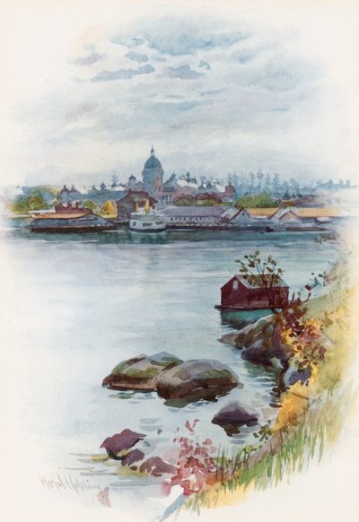 Näkymä parlamenttitalolle, Victoria, British Columbia tekijältä Harold Copping