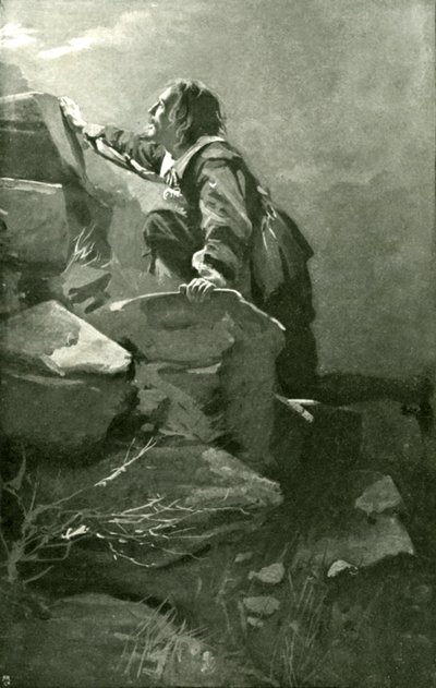 Christian kiipeäminen mäkeä vaikeus (litho) tekijältä Harold Copping