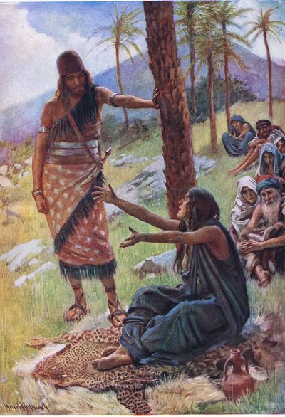 Deborah ja Barak, kuvitus kuvista, jotka opettavat kruunusarjan, 1920 tekijältä Harold Copping