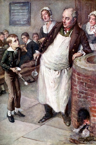 Charles Dickensin Oliver Twist tekijältä Harold Copping