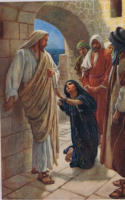 The Woman of Canaan, kuvitus julkaisusta "Women of the Bible", julkaissut The Religious Tract Society, 1927 tekijältä Harold Copping