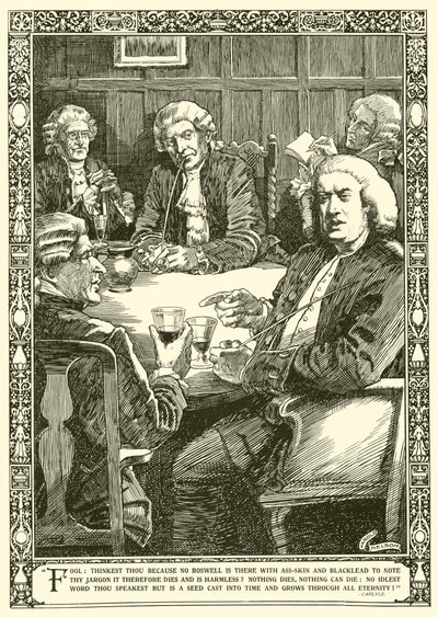 Tohtori Johnson keskustelussa (litho) tekijältä Harold Edward Hughes Nelson