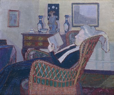 Sisustus taiteilijan äidin kanssa 1917-18 (öljy kankaalle) tekijältä Harold Gilman