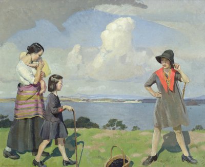 Kävely meren rannalla, Blackberry Gatherers tekijältä Harold Harvey