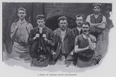 Ryhmä Cradley Heath Chainmakers (m/w kuva) tekijältä Harold Hume Piffard
