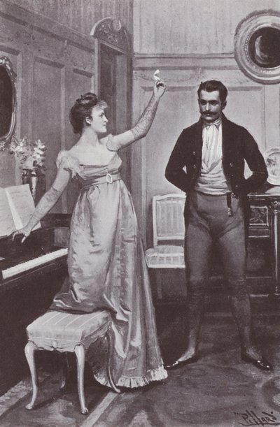 William Makepeace Thackerayn kuvitus Vanity Fairille (litho) tekijältä Harold Hume Piffard