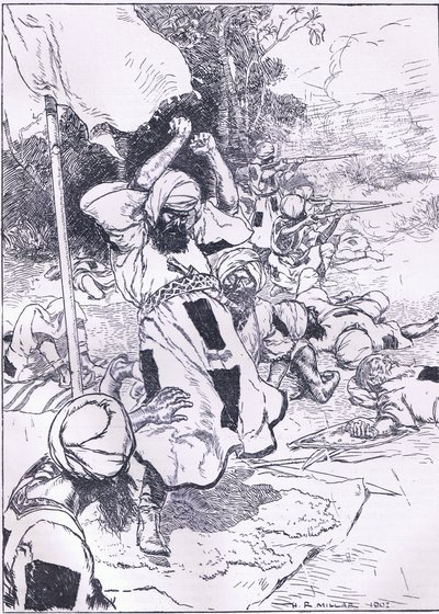 Khalifan kuolema, kuvitus Cassellsin Englannin historiasta, 1900-luku tekijältä Harold Robert Millar