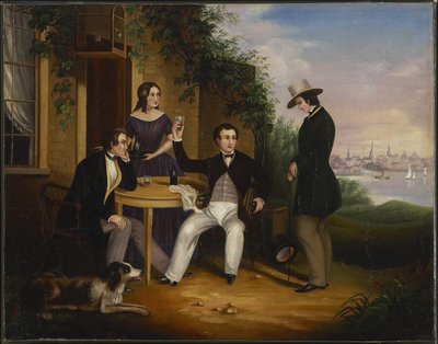 Country Tavern lähellä Cobourgia, Kanadan länsiosassa, 1849 tekijältä Harriet Clench