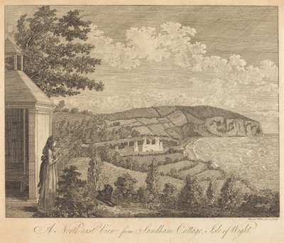 Näkymä koilliseen Sandham Cottagesta, Isle of Wight tekijältä Harriet Wilkes