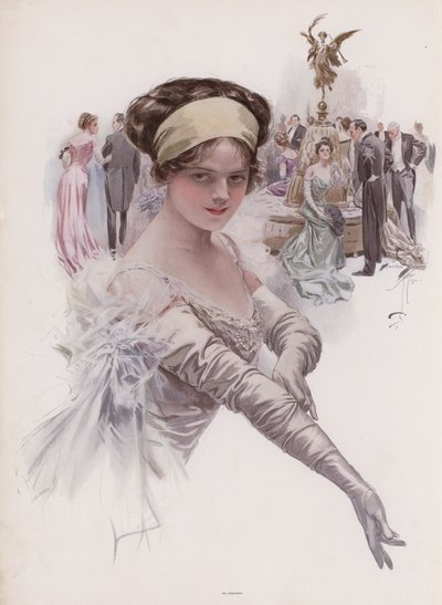 Debutantti pallossa (väri litho) tekijältä Harrison Fisher