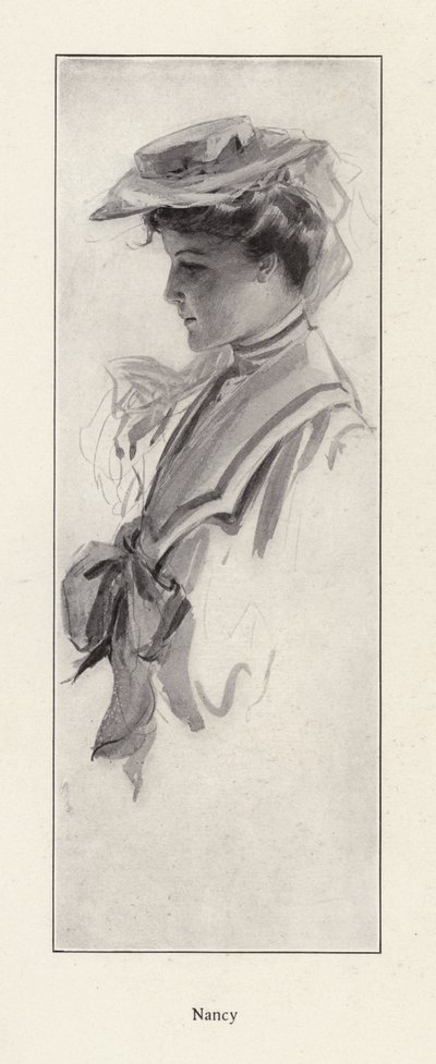 Muotokuva naisesta nimeltä Nancy (litho) tekijältä Harrison Fisher