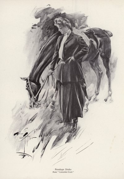 Penelope Drake -hahmo romaanista Cowardice Court, kirjoittanut George Barr McCutcheon (litho) tekijältä Harrison Fisher