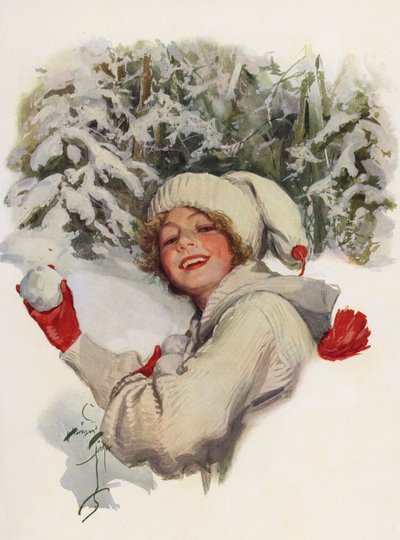To a Flirt (värilitografia) tekijältä Harrison Fisher