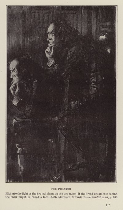 Charles Dickensin joulukirjat: Haunted Man (litografia) tekijältä Harry (after) Furniss