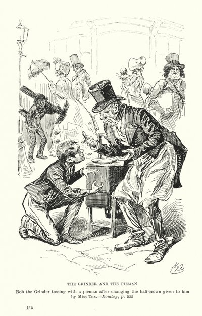 Kuvitus Charles Dickensin kirjaan Dombey ja poika (litografia). tekijältä Harry (after) Furniss