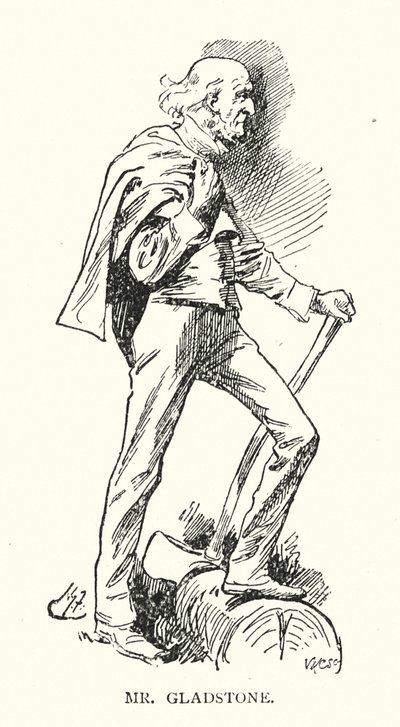 Herra Gladstone (litografia) tekijältä Harry (after) Furniss