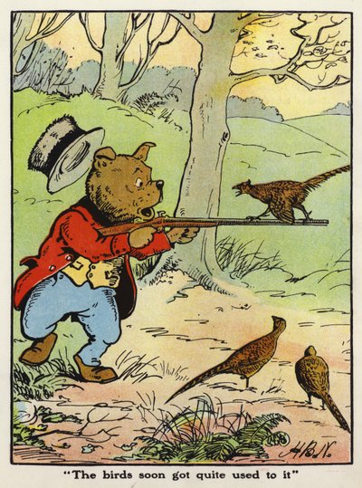 "Linnut tottuivat siihen pian" (väri litho) tekijältä Harry B Neilson