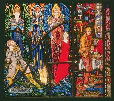 Huonekalut ja erilaiset esineet 1100- ja 1300-luvuilta tekijältä Harry Clarke