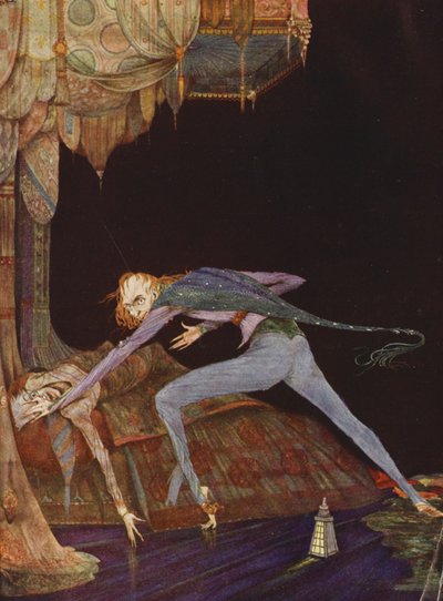Edgar Allan Poe: Hän huusi kerran, vain kerran (väriliitossa). tekijältä Harry Clarke