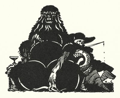 Edgar Allan Poe: Musta kissa (litografia) tekijältä Harry Clarke