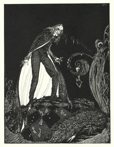 Edgar Allan Poe: Kertova sydän (litografia) tekijältä Harry Clarke