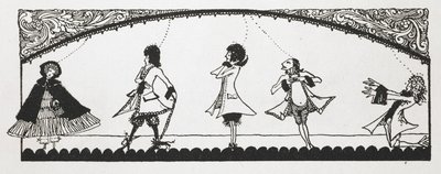 Tarinan kuvitus, "Punahilkka". tekijältä Harry Clarke