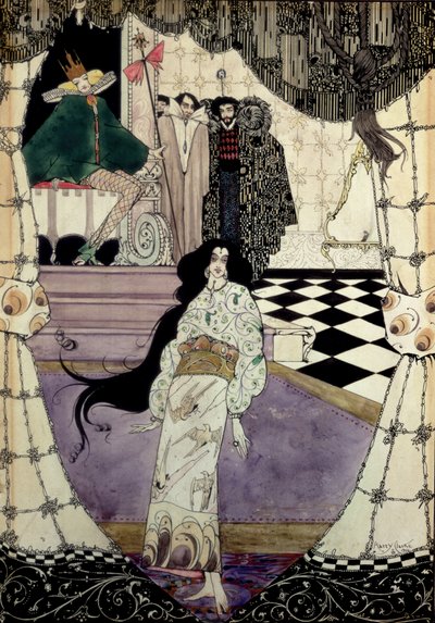 Huonekalut ja erilaiset esineet 1100- ja 1300-luvuilta tekijältä Harry Clarke