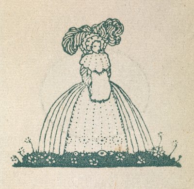 Kuvassa nainen, jolla on yllään suuri mekko. tekijältä Harry Clarke