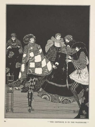 Keisarin uudet vaatteet Keisari on vaatekaapissa. tekijältä Harry Clarke