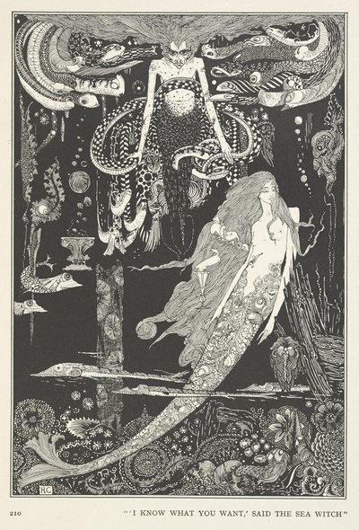 Pieni Merineito. "Tiedän mitä haluat", sanoi Merinoita. tekijältä Harry Clarke