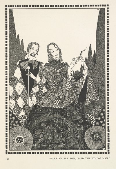 Vanha talo. "Anna minun nähdä hänet", sanoi nuori mies. tekijältä Harry Clarke